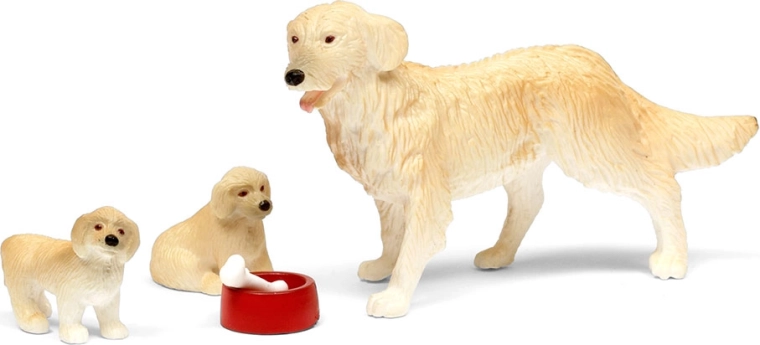 Lundby dog figurines for a dollhouse