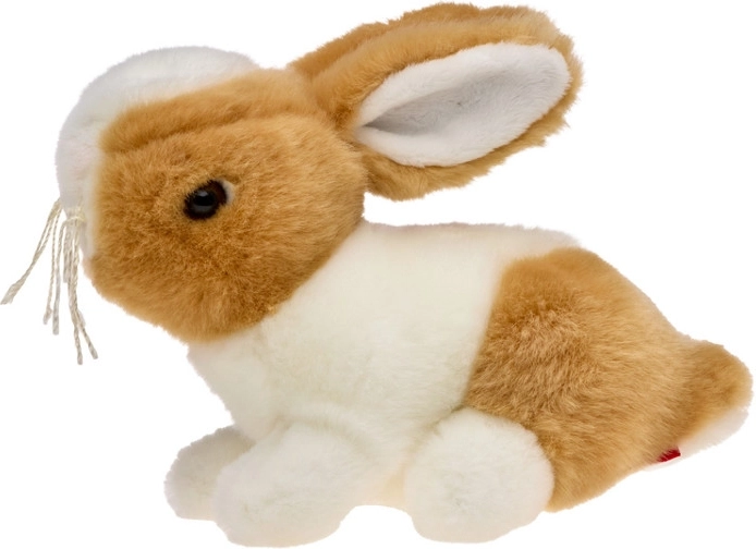 Plišasti zajček v rjavo-beli barvi, 16 cm