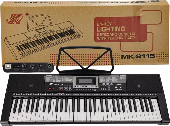 Elektronski klaviatur s 61 tipkami, osvetljene tipke, adapter