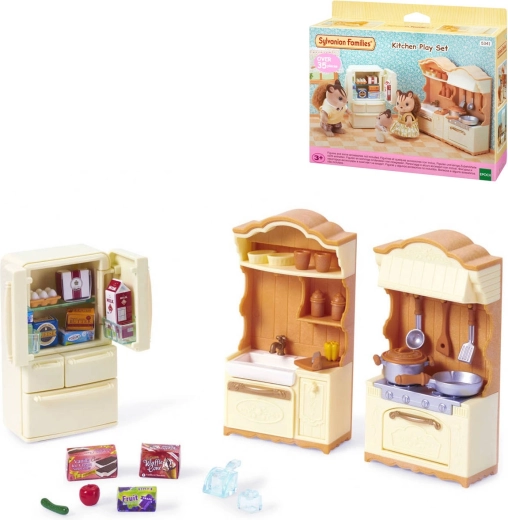 Sylvanian Families kuhinjski pult s hladilnikom – 37 delov