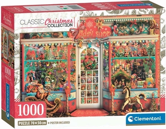 Clementoni kompaktna sestavljanka 1000 kosov Holiday Shop