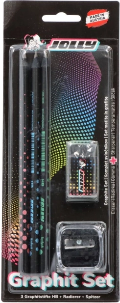 Komplet svinčnikov, radirka in šilček 3 v 1 Jolly Next Gen