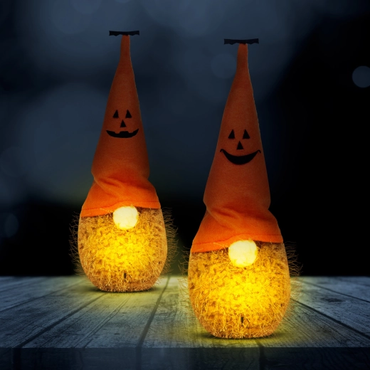 Halloweenski LED škrat iz poliestra, 20 cm – 1 kos