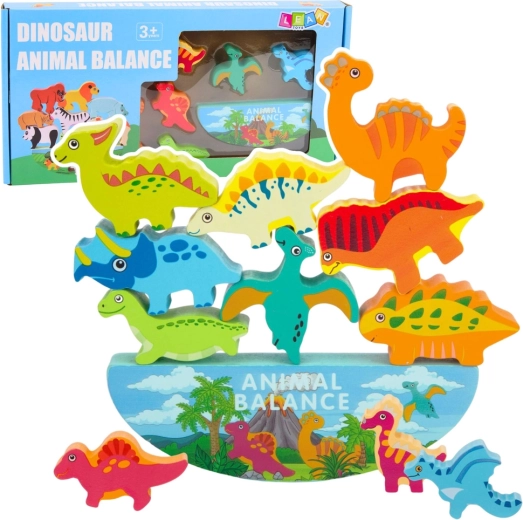 Lesena ravnotežna igra dinozavri Montessori, 12 delov