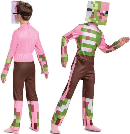 minecraft kostum zombie pigman za otroke 7–8 let (višina 127–136 cm)
