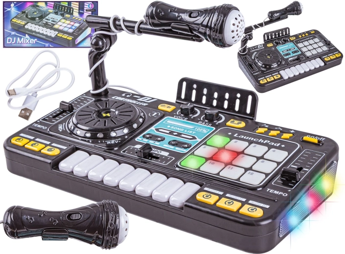 Otroška DJ konzola z mikrofonom in LED osvetlitvijo