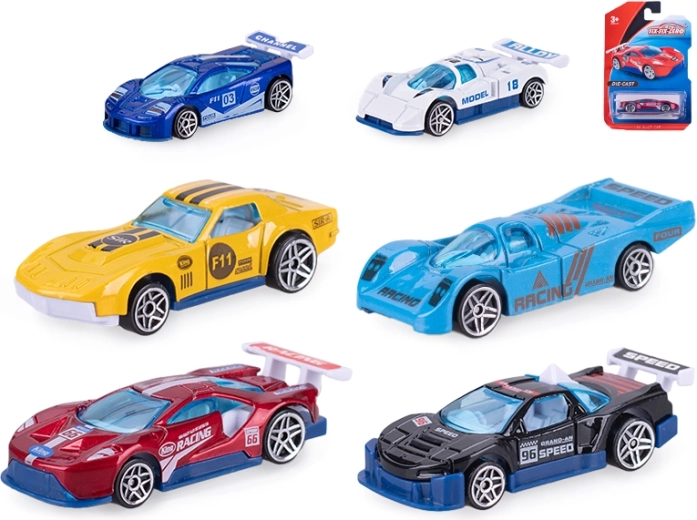 Kovinski dirkalni avtomobilček 8 cm z prostim tekom