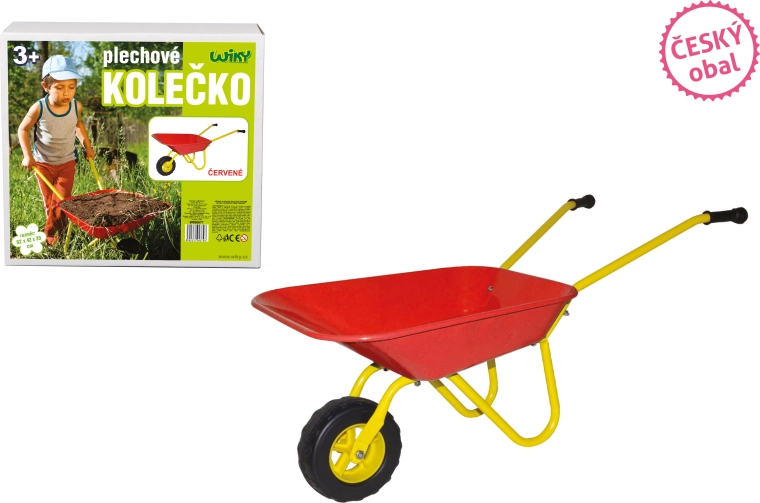 Pločevinasti samokolnik Český obal rdeč 82 × 42 × 35 cm