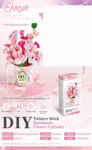 Set of soft flowers for making a pink bouquet