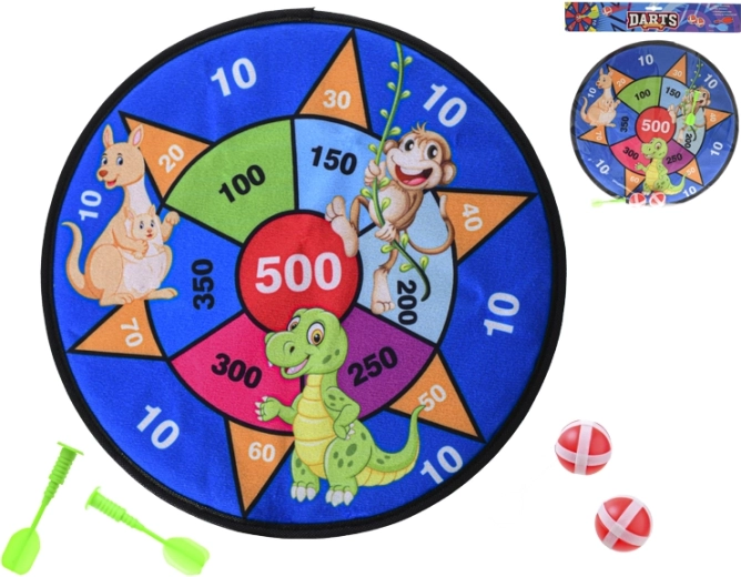 Tarča z ježkom 35 cm z 2 žogicama in 2 puščicama