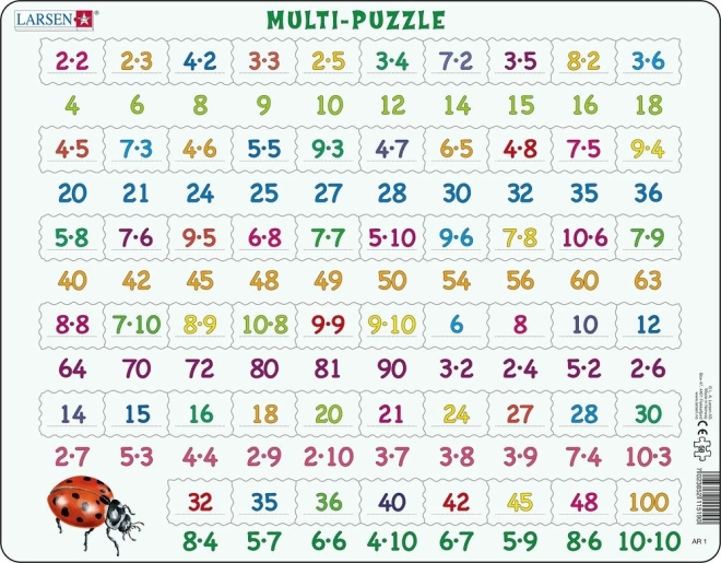 Larsen Puzzle Matematika: Množenje 81 kosov