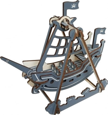 Woodcraft lesene 3D sestavljanke piratska gugalnica