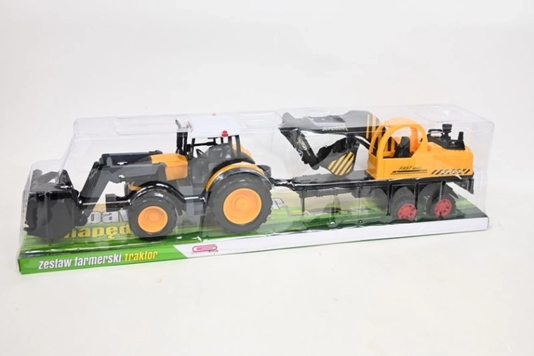 Traktor z gradbenim strojem