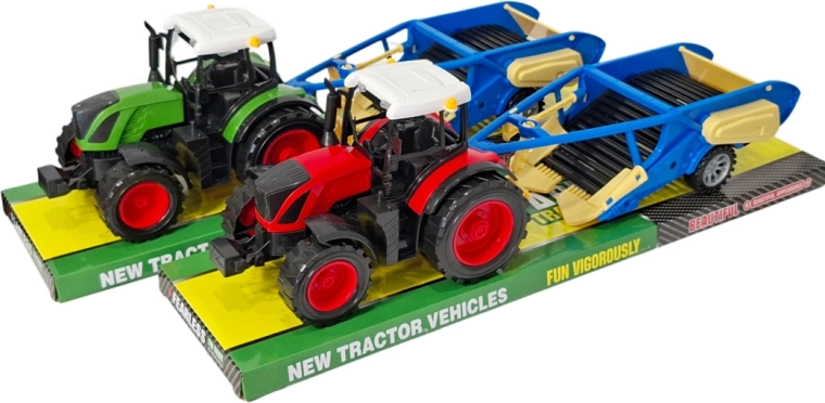 Traktor s priključnim strojem za pobiranje krompirja