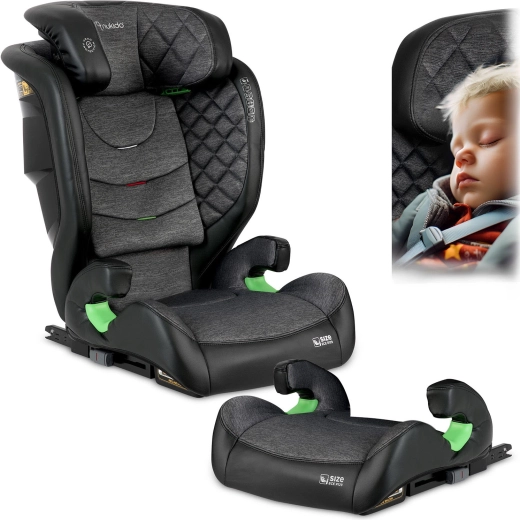Otroški avtosedež Nukido Louis 100–150 cm ISOFIX, črno-siv
