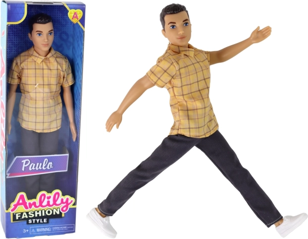 Punčka deček PAULO v karo srajci