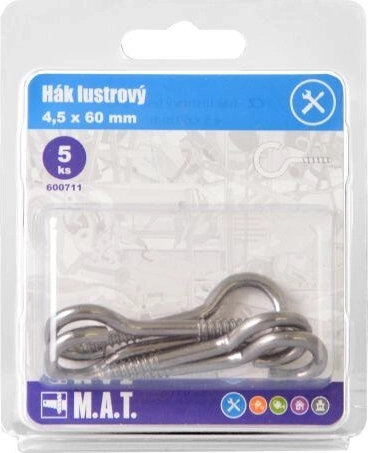 Kavelj za lestenec 60 mm, bleščeč (5 kosov)