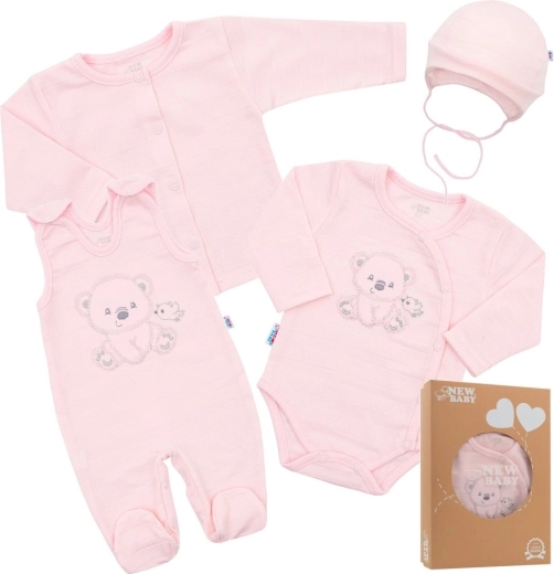 Dojenčki komplet za porodnišnico New Baby Sweet Bear roza 56 (0–3 m)