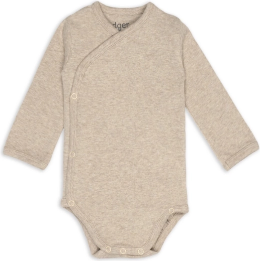 Lodger preklopni bodi z dolgimi rokavi melange beige, vel. 62