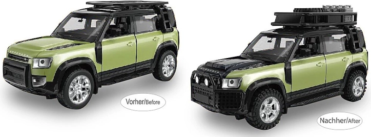 JAMARA Land Rover Defender 110 kovinski model 1:43, zelen