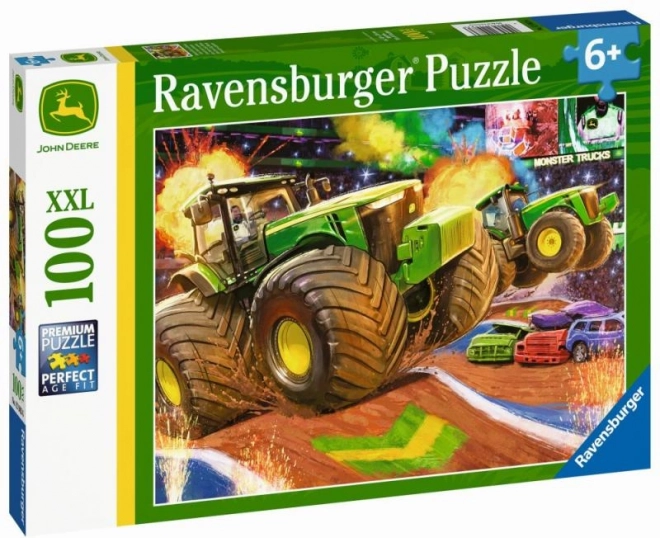 Sestavljanka Ravensburger John Deere – velika kolesa, 100 koščkov