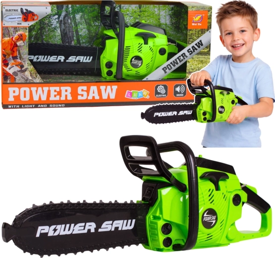 Otroška igrača motorna žaga s svetlobnimi in zvočnimi učinki – zelena