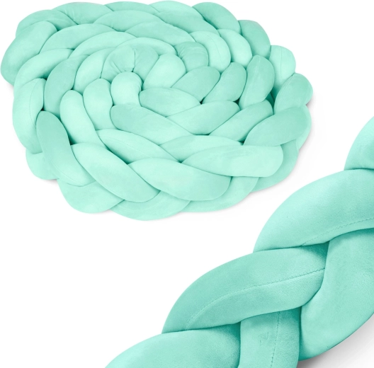 Pleteni obrobnik za posteljico 3 m – mint