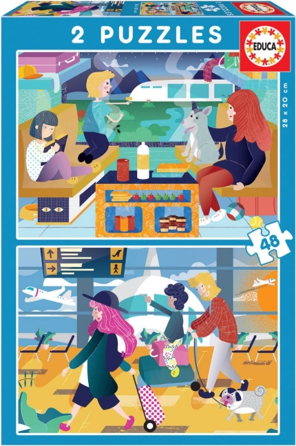 EDUCA Puzzle Potovanja 2x48 koščkov