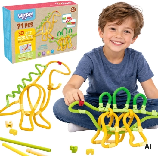 WOOPIE 3D Creative Building Set Dinosaur, 71 Pieces