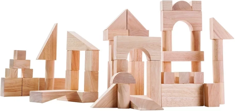 PlanToys natural wooden building set (50 pieces)