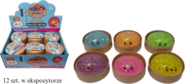 Anti-stress dumpling squishy with glitter