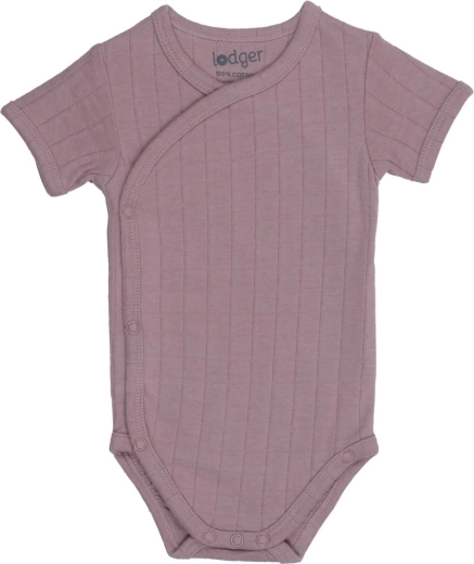 Lodger hidrofilični bodi s kratkimi rokavi solid rose - velikost 74