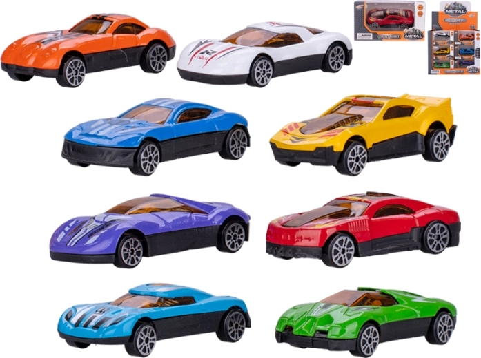 Kovinski dirkalni avtomobilček 7 cm s prostim tekom