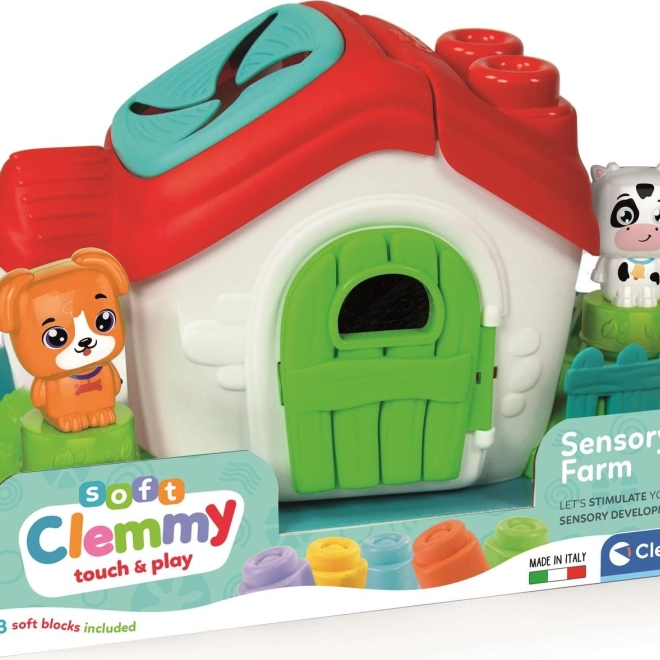 Soft Clemmy vstavljanka – senzorična kmetija z 8 kockami