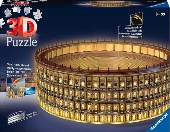 Svetleča 3D sestavljanka nočni Kolosej, Rim
