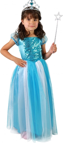 Otroški kostum princesa – modra, velikost S