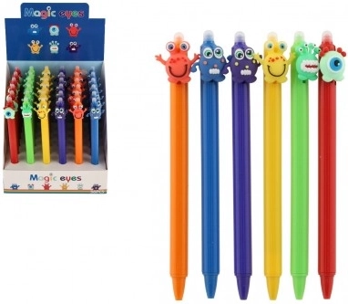 Radirno pero z monstrastimi motivi 15 cm, plast, mešanica barv
