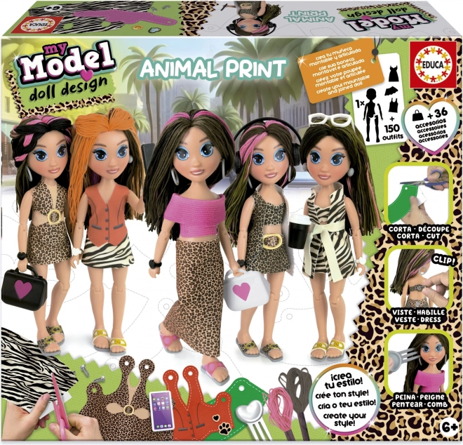 Educa Kreativni set My Model Doll Design: Divje princese
