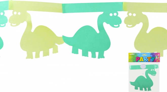 Zelena papirnata girlanda z dinozavri 3 m