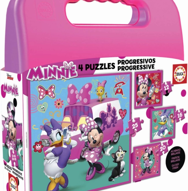EDUCA uganka v kovčku Minnie in Daisy 4v1 za otroke