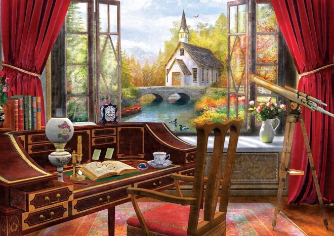 Sestavljanka ART PUZZLE Pogled iz delovne sobe 500 kosov