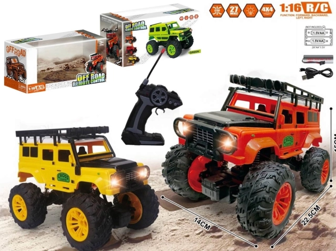 Avtomobilski R/C terenec s svetlobami in USB polnjenjem