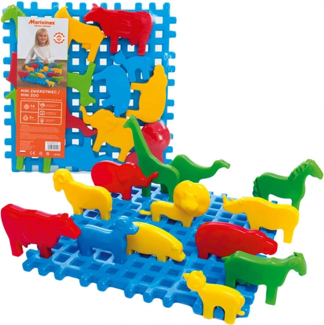 Marioinex mini zoo živalice – sestavljanka vaflji 14 delov