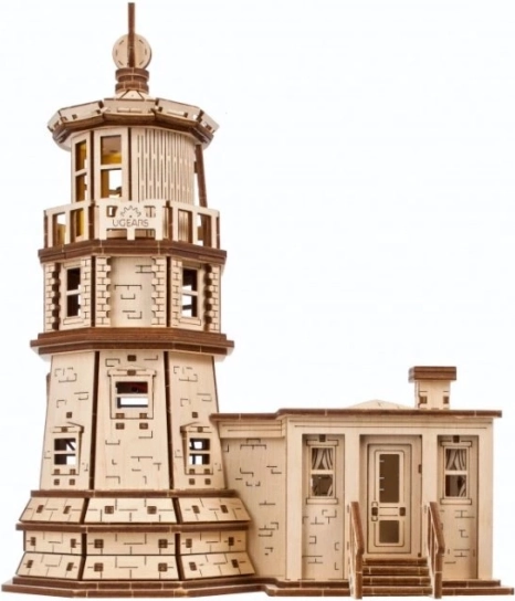 Ugears 3D lesene mehanske sestavljanke svetilnik Split Rock