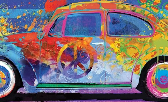 Panoramska sestavljanka barviti Volkswagen Hrošč 1000 kosov