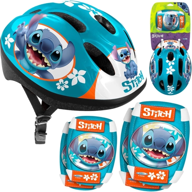 Zaščitni komplet z nastavljivo čelado in ščitniki Disney STITCH