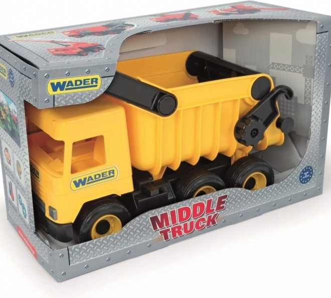 Rumeni prekucnik Middle Truck 38 cm v škatli