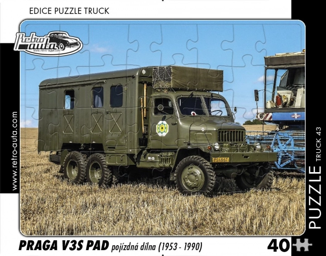 Retro Puzzle Auto - Praga V3S Mobilna Delavnica
