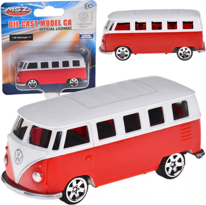 kovinski model VOLKSWAGEN T1 1:56 rdeče-bel