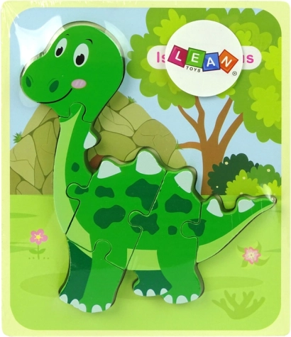 Leseni puzzle zeleni dinozaver